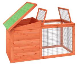 Cușcă pentru iepuri maro 100,5x54x55 cm lemn masiv de pin, 4 image