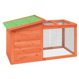 Cușcă pentru iepuri maro 100,5x54x55 cm lemn masiv de pin, 2 image
