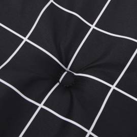 Pernă bancă de grădină negru carouri 120x50x3cm textil oxford, 5 image