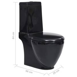 Vas wc toaletă de baie, negru, ceramică, rotund, flux inferior, 8 image