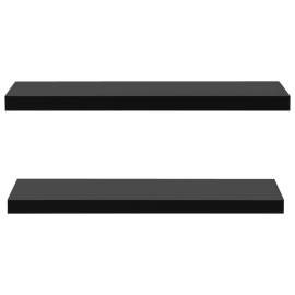 Rafturi de perete suspendate, 2 buc., negru, 100x20x3,8 cm, 3 image