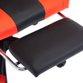 Scaun de racing suport picioare, roșu și negru, piele ecologică, 7 image