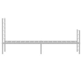 Cadru de pat metalic cu tăblie de cap/picioare, alb, 90x190 cm, 7 image