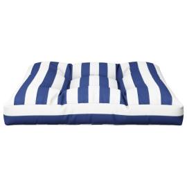 Pernă de paleți, albastru/alb, 70x70x12 cm, textil, dungi, 5 image