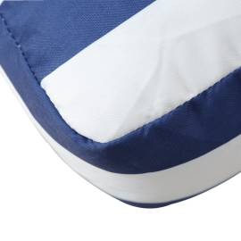 Pernă de paleți, albastru/alb, 80x80x12 cm, textil, dungi, 7 image