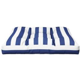 Pernă de paleți, albastru/alb, 80x80x12 cm, textil, dungi, 5 image