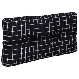 Pernă de paleți, negru, 70x40x12 cm, textil, model carouri, 4 image