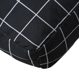 Pernă de paleți, negru, 70x40x12 cm, textil, model carouri, 7 image