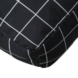 Pernă de paleți, negru, 80x80x12 cm, textil, model carouri, 7 image