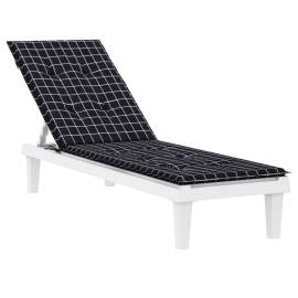 Pernă scaun de terasă, negru, carouri, textil oxford, 3 image