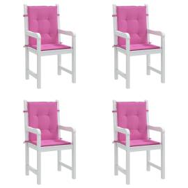 Perne pentru scaune cu spătar mic, 4 buc., roz, textil, 3 image