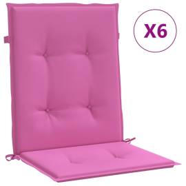 Perne pentru scaune cu spătar mic, 6 buc., roz, textil, 2 image