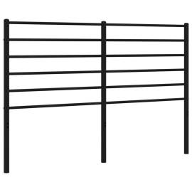 Tăblie de pat metalică, negru, 140 cm, 2 image