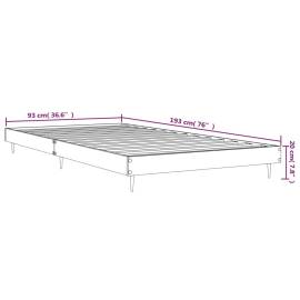 Cadru de pat, gri beton, 90x190 cm, lemn prelucrat, 9 image