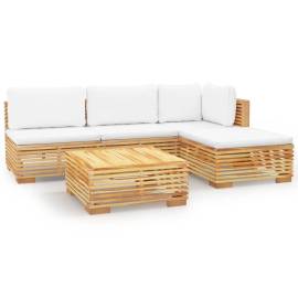 Set mobilier grădină cu perne, 5 piese, lemn masiv de tec, 2 image