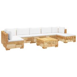 Set mobilier grădină cu perne, 8 piese, lemn masiv de tec, 3 image