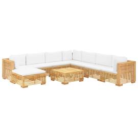 Set mobilier grădină cu perne, 9 piese, lemn masiv de tec, 3 image