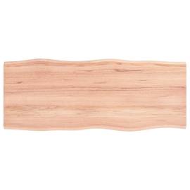 Blat birou maro deschis 100x40x2 cm, lemn masiv stejar tratat, 2 image