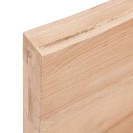 Blat birou maro deschis 100x40x6 cm, lemn masiv stejar tratat, 3 image