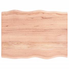 Blat birou maro deschis 80x60x2 cm, lemn masiv stejar tratat, 2 image