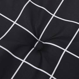 Pernă bancă de grădină negru carouri 150x50x3 cm textil oxford, 5 image