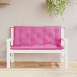 Perne bancă de grădină 2 buc. roz 120x50x7 cm textil