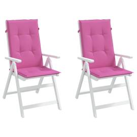 Perne scaun cu spătar înalt, 2 buc., roz, 120x50x3 cm, textil, 3 image