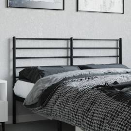 Tăblie de pat metalică, negru, 135 cm, 3 image