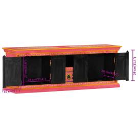 Comodă tv, roz, 110x30x40 cm, lemn masiv de mango, 11 image