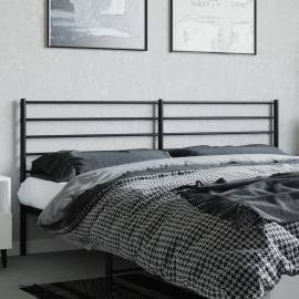 Tăblie de pat metalică, negru, 193 cm, 3 image