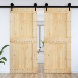 Ușă, 95x210 cm, lemn masiv de pin, 3 image