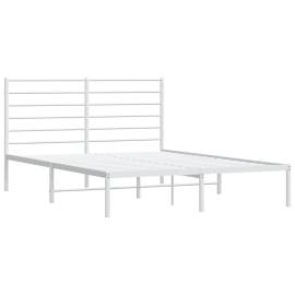 Cadru de pat metalic cu tăblie, alb, 120x200 cm, 5 image