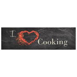 Covor de bucătărie lavabil cooking, negru, 45x150 cm, catifea, 2 image