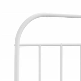 Cadru de pat metalic cu tăblie de cap/picioare, alb, 90x190 cm, 9 image