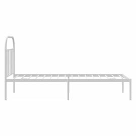 Cadru pat metalic cu tăblie, alb, 90x200 cm, 7 image