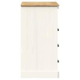 Comodă cu sertare vigo, alb, 80x40x76 cm, lemn masiv de pin, 6 image