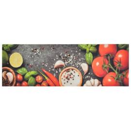 Covor de bucătărie lavabil, 60x180 cm, catifea, model legume, 2 image