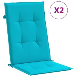 Perne de scaun spătar înalt, 2 buc., turcoaz, textil, 2 image