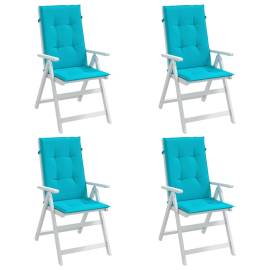 Perne de scaun spătar înalt, 4 buc., turcoaz, textil, 3 image