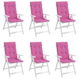 Perne de scaun spătar înalt, 6 buc., roz, textil, 3 image