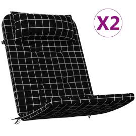 Perne scaun adirondack, 2 buc, negru, careuri, textil oxford, 2 image