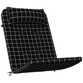 Perne scaun adirondack, 2 buc, negru, careuri, textil oxford, 3 image