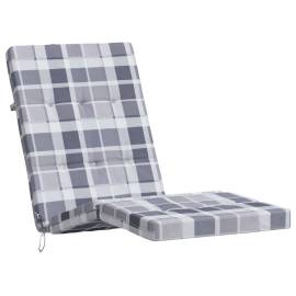 Perne scaun de terasă, 2 buc, gri, carouri, textil oxford, 4 image