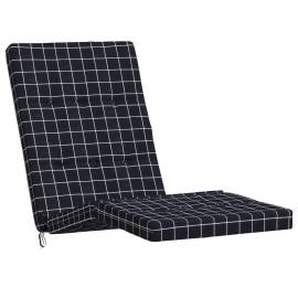 Perne scaun de terasă, 2 buc, negru, carouri, textil oxford, 4 image