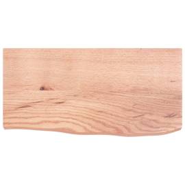 Poliță perete maro deschis 60x30x4 cm lemn masiv stejar tratat, 2 image
