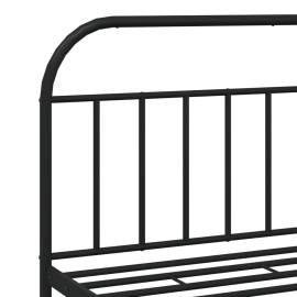 Cadru pat metalic cu tăblie de cap/picioare, negru, 180x200 cm, 9 image
