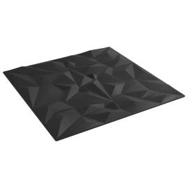Panouri de perete 12 buc. negru 50x50 cm eps 3 m² ametist, 4 image