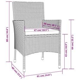 Set mobilier de grădină cu perne, 9 piese, maro, poliratan, 9 image