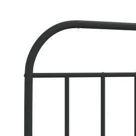 Tăblie de pat metalică, negru, 140 cm, 6 image
