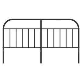 Tăblie de pat metalică, negru, 180 cm, 4 image